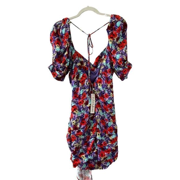 For Love & Lemons Chiara Puff Sleeve Mini Dress Women’s Size Large - Picture 5 of 9